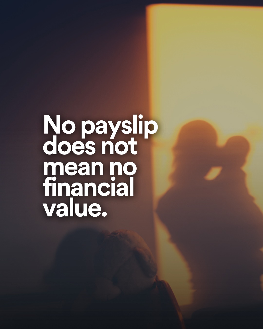 Social post designed by Juan about the financial value of a stay-at-home parent